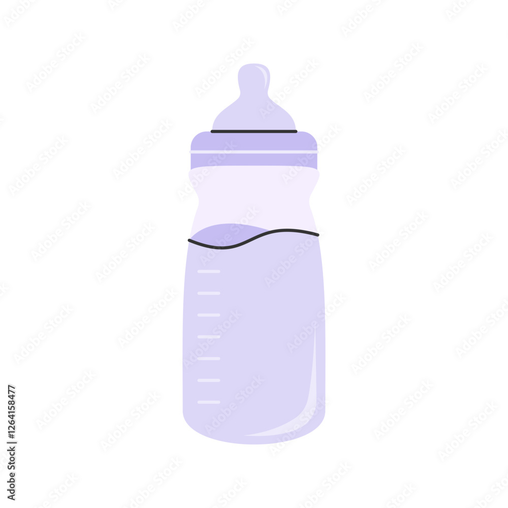 Purple-Tinted Bottle. A pastel purple baby bottle with a soft silicone teat, adding a stylish touch. Purple-Tinted Bottle. A pastel purple baby bottle with a soft silicone teat, adding a stylish touch.