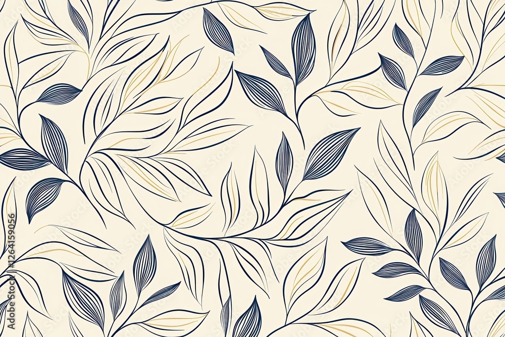 Fototapeta premium Elegant Leafy Pattern on Soft Beige Background for Design Use