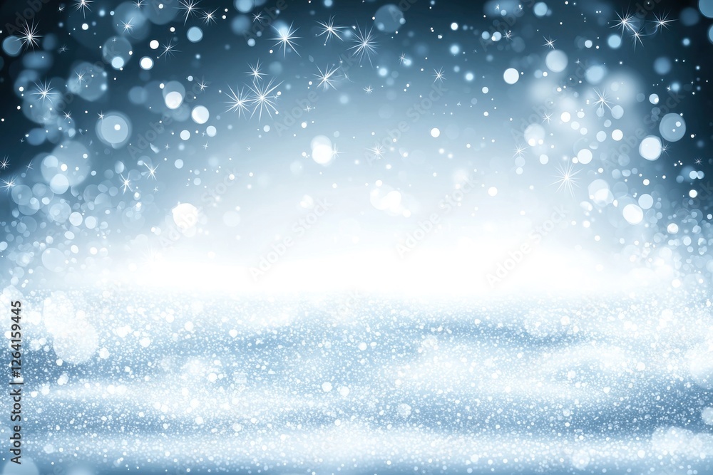 Obraz premium Sparkling Snowy Background with Soft Bokeh and Cool Tones
