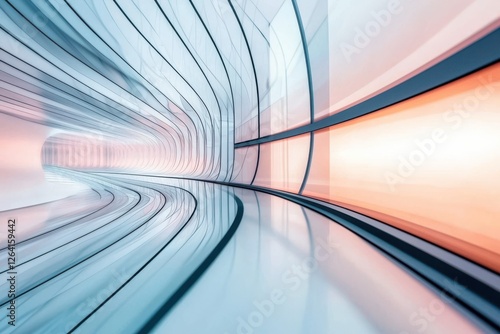 Futuristic Abstract Tunnel with Smooth Curves and Bright Light