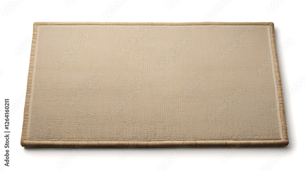 Beige Rectangular Rug with Natural Fiber Trim Home Decor Beige Rectangular Rug with Natural Fiber Trim Home Decor