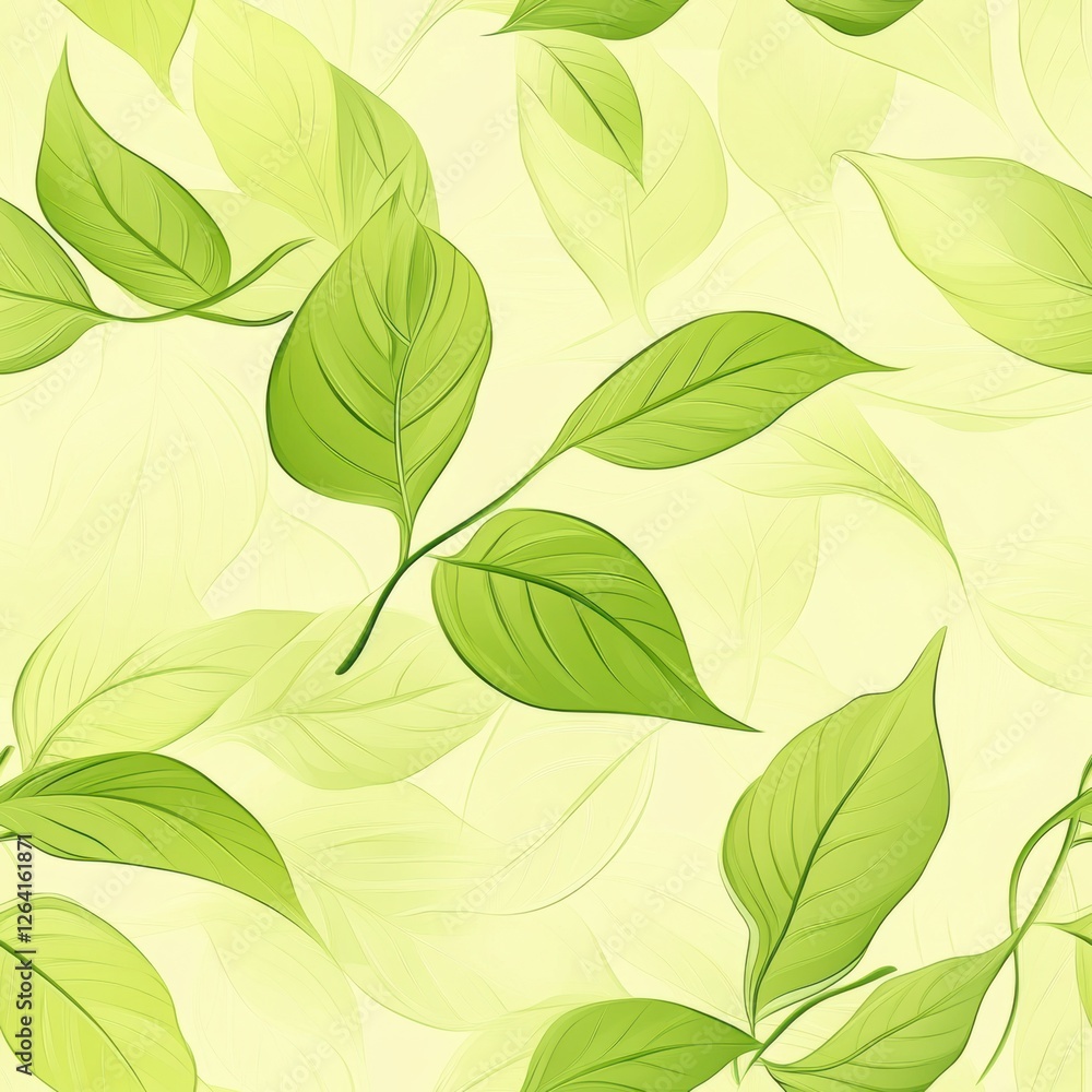 Obraz premium Repetitive seamless pattern of leaf foliage for fabric design.