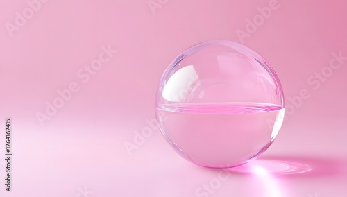 Pink Sphere Glass Container on Pink Background