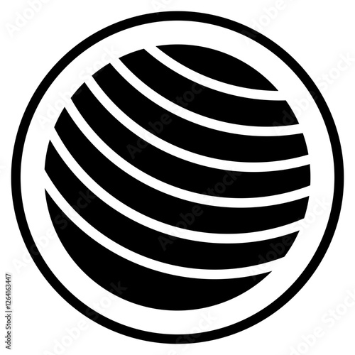 yoga ball glyph icon
