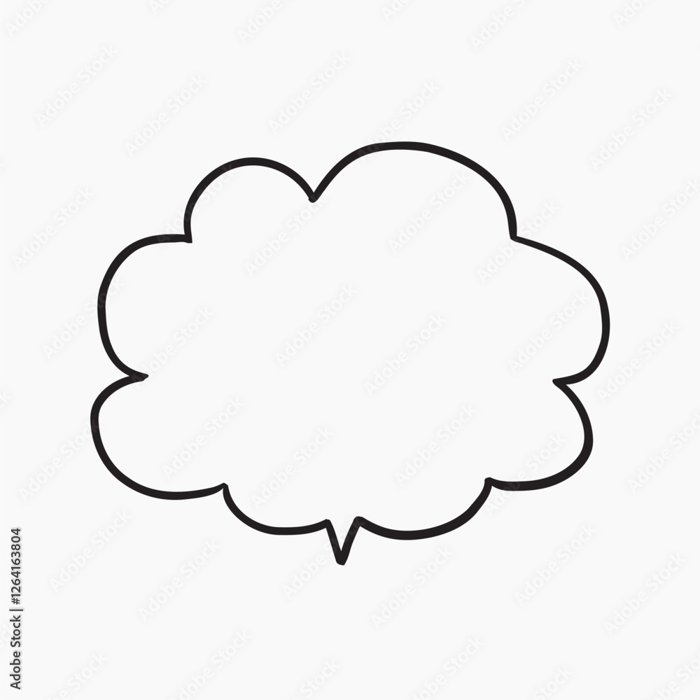Cloud-shaped thought bubble illustration vector Cloud-shaped thought bubble illustration vector