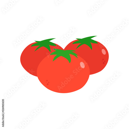 Cartoon Tomato Flat Design Illustration