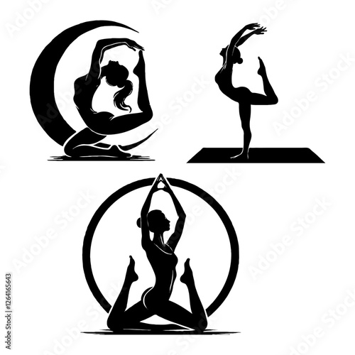 yoga silhouettes