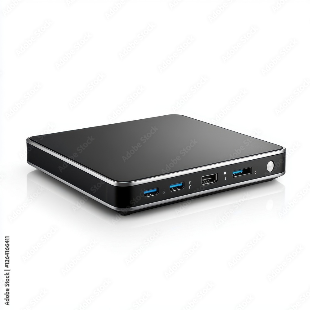Sleek Modern External Hard Drive with USB and HDMI Ports for Data Storage and Transfer Sleek Modern External Hard Drive with USB and HDMI Ports for Data Storage and Transfer