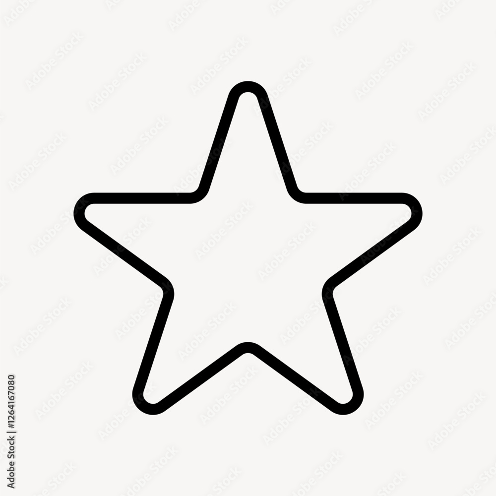 Minimalist star outline illustration vector Minimalist star outline illustration vector