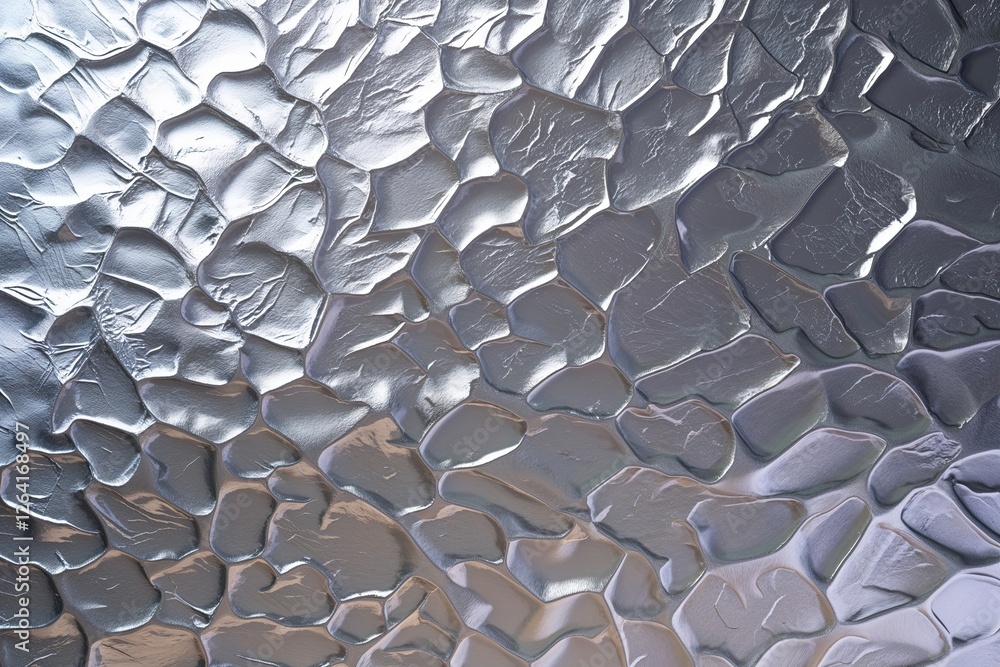 Obraz premium Shimmering Silver Foil Textured Aluminum Metallic Smooth Gradient Background
