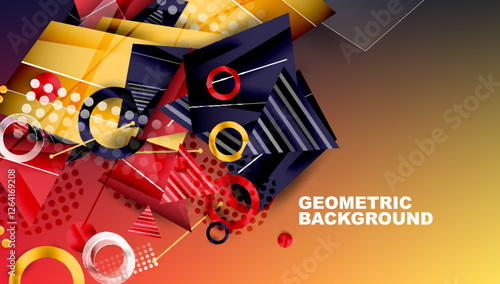 Abstract background geometric design with colorful gradients