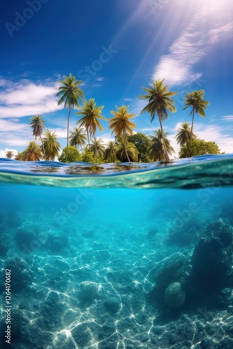 Exotic island summer landscape outdoors.