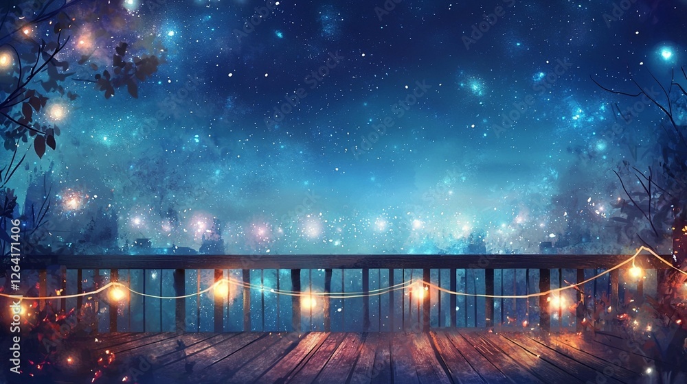 Obraz premium Night Sky Deck Lights