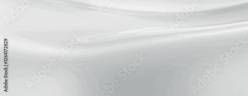 A smooth, flowing white background, with a silky texture. The background is white, creating a soft, elegant background effect. Smooth elegant silk fabric texture background vector