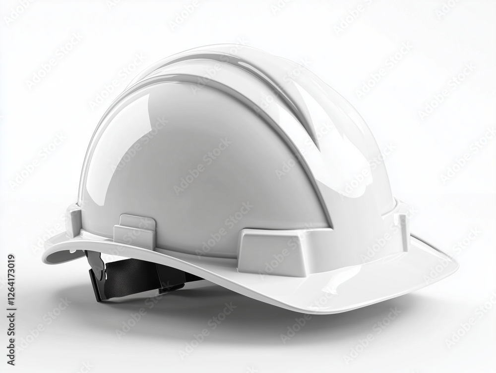 Fototapeta premium White Safety Helmet or Hard Cap is Isolated on White Background