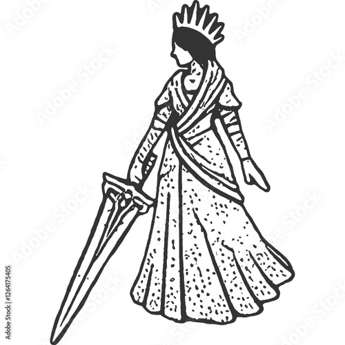 Nothing Left but War Vintage Illustration Vector