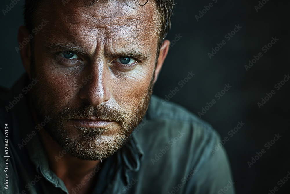 A Close Up Portrait Of A Man With Blue Eyes A Close Up Portrait Of A Man With Blue Eyes