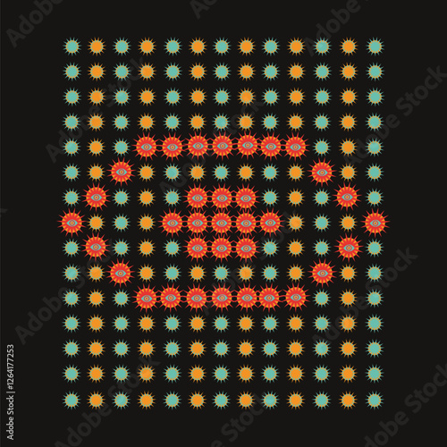 Retro abstract psychedelic eye illusion design element vector