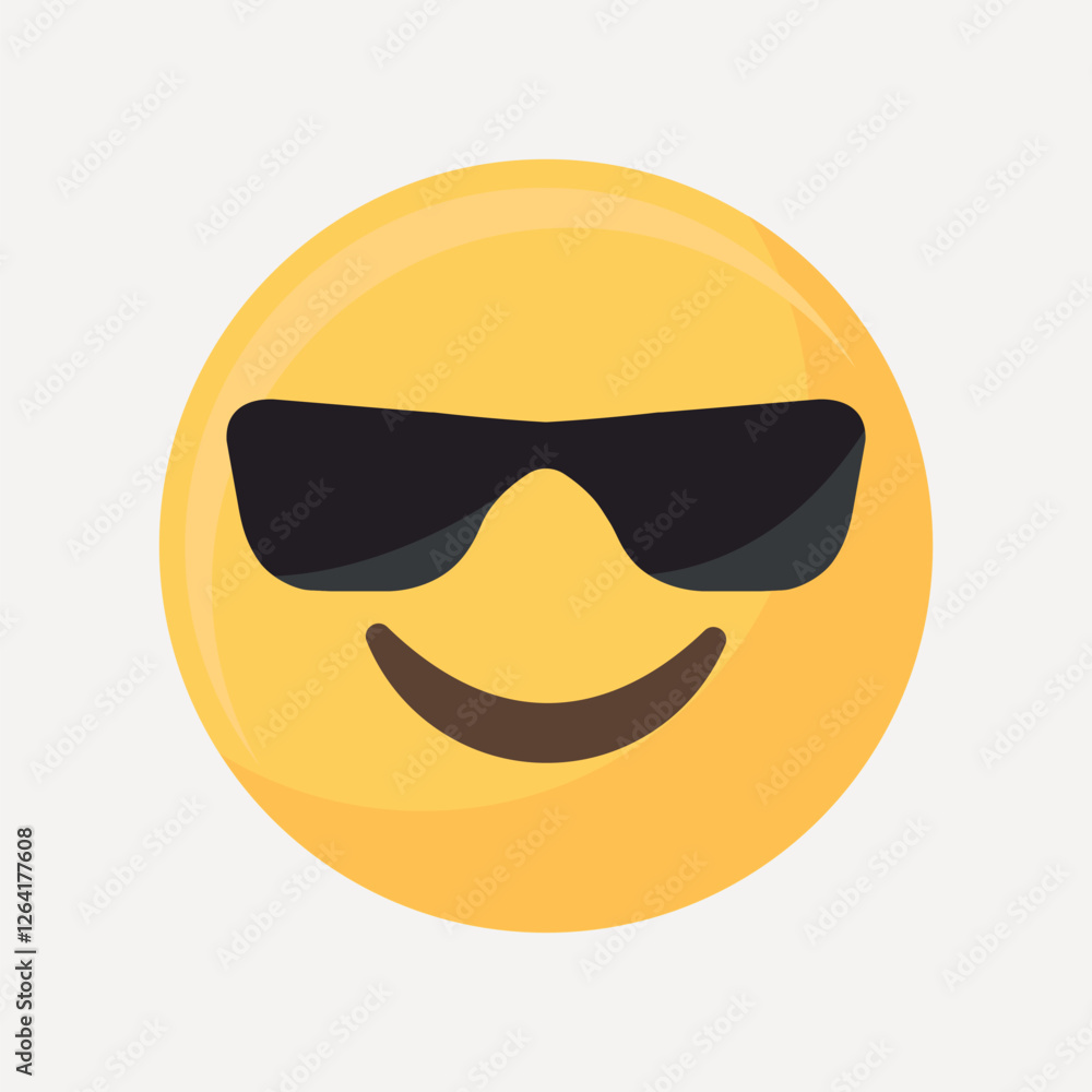 Fototapeta premium Cool sunglasses emoticon vector