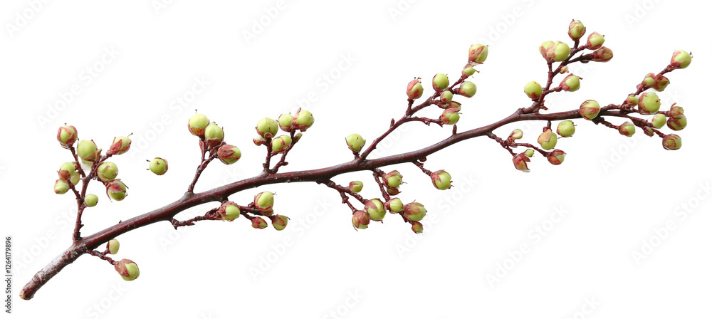 New growth buds on branch nature scene outdoors isolated on transparent background New growth buds on branch nature scene outdoors isolated on transparent background