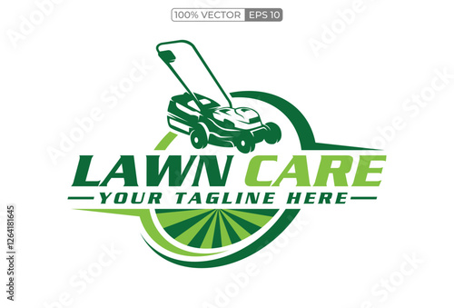 logo design vector graphic of lawn care, landscape, grass concept