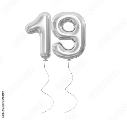 Silver Balloon Number 19 photo