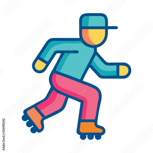 Skating roller skater icon