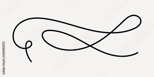 Elegant black decorative swirl design, hand drawn vector