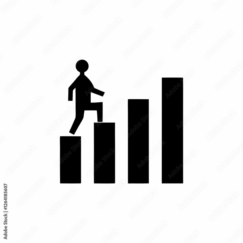 creative business Growth Chart icon and logo vector silhouette creative business Growth Chart icon and logo vector silhouette