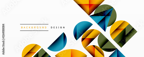 Minimal geometric abstract background. Circle square and triangle design