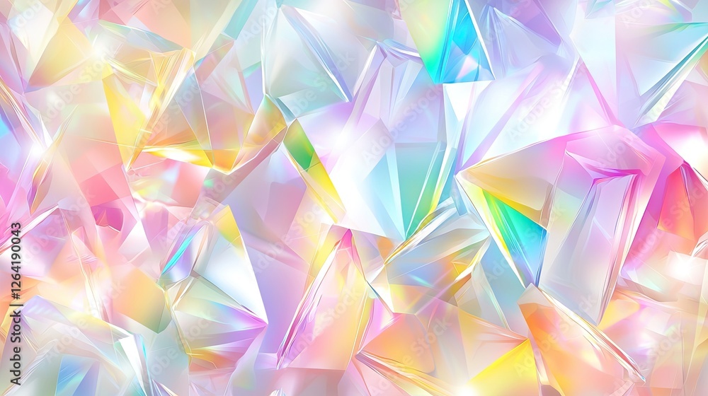 Colorful abstract background of crystalline shapes reflecting light in a vibrant pattern Colorful abstract background of crystalline shapes reflecting light in a vibrant pattern