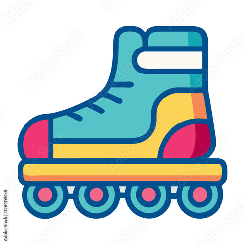 Skating inline boot icon