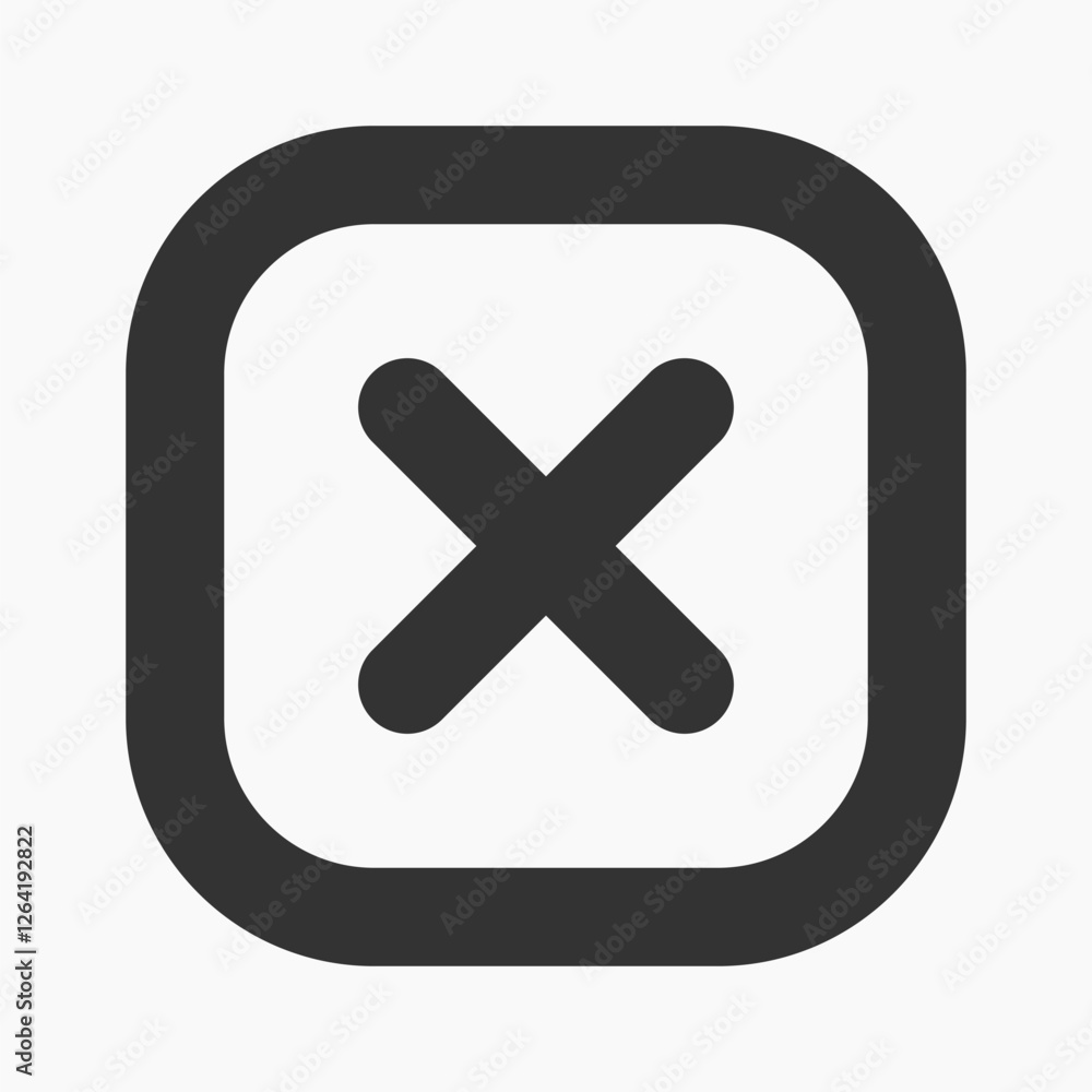 Minimalist close button icon design vector Minimalist close button icon design vector