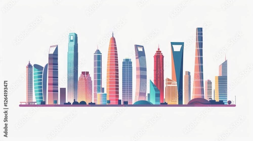 Obraz premium Modern city skyline illustration