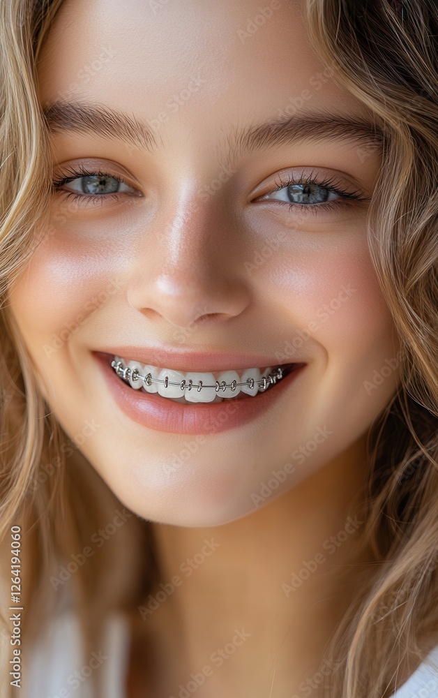 A bright, confident smile with perfectly aligned teeth and modern braces, captured in stunning detail. Clean, well-lit and perfect for orthodontic promotion. A bright, confident smile with perfectly aligned teeth and modern braces, captured in stunning detail. Clean, well-lit and perfect for orthodontic promotion.