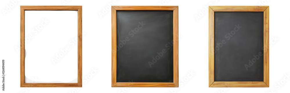 Classic Wooden Frames for Chalkboard Displays Isolated on transparent background Classic Wooden Frames for Chalkboard Displays Isolated on transparent background