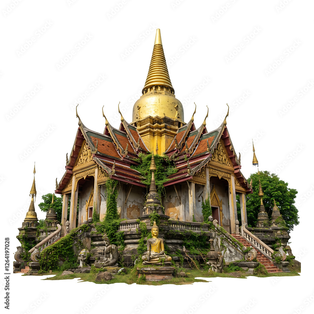 Fototapeta premium Overgrown Temple of Golden Spire