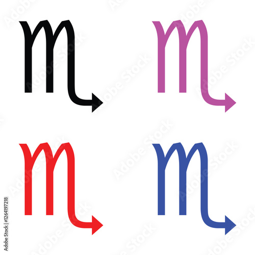 The Scorpio zodiac vector icon, minimalist in style, reflects the intense, mysterious, and passionate energy of the scorpion, embodying deep emotional power.

