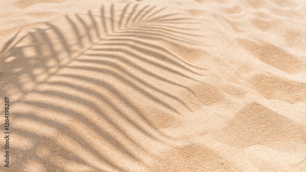 Selective focus on summer and holiday background concepts with a shadow of coconut leaf on a clean sand beach. Sand beach texture isolated on a white background. Top view. Selective focus. Selective focus on summer and holiday background concepts with a shadow of coconut leaf on a clean sand beach. Sand beach texture isolated on a white background. Top view. Selective focus.