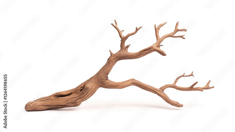 A detailed view of a unique, twisted driftwood branch showcasing its intricate textures and shapes A detailed view of a unique, twisted driftwood branch showcasing its intricate textures and shapes