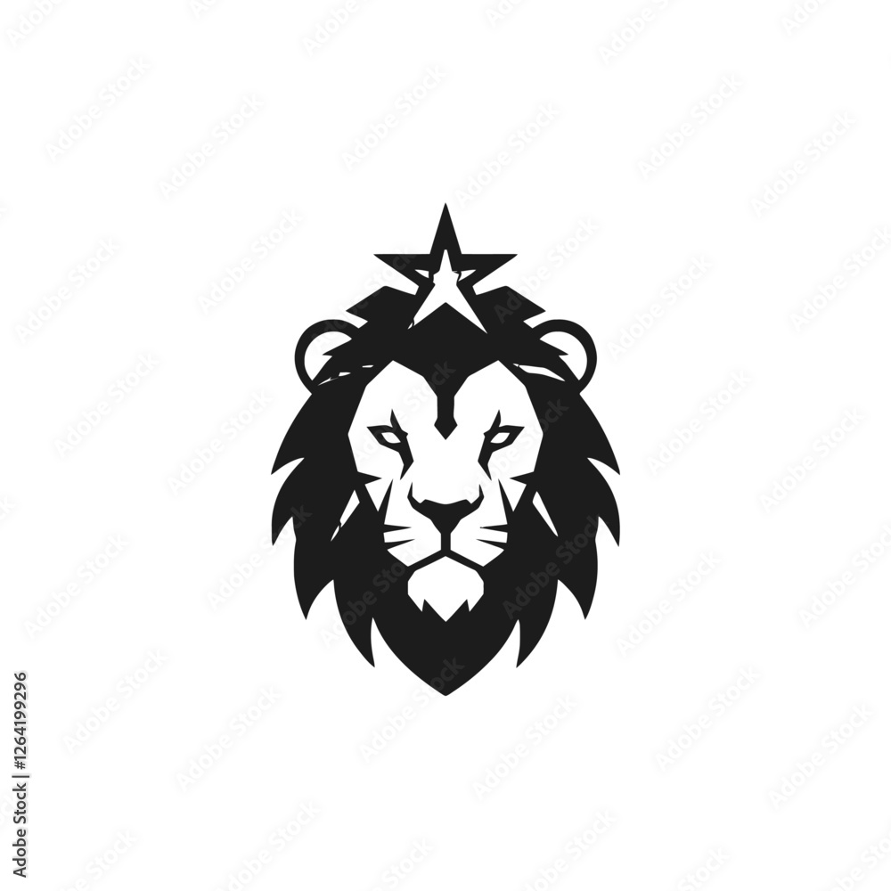 Obraz premium Majestic Lion Illustration Representing Strength, Leadership, and Determination