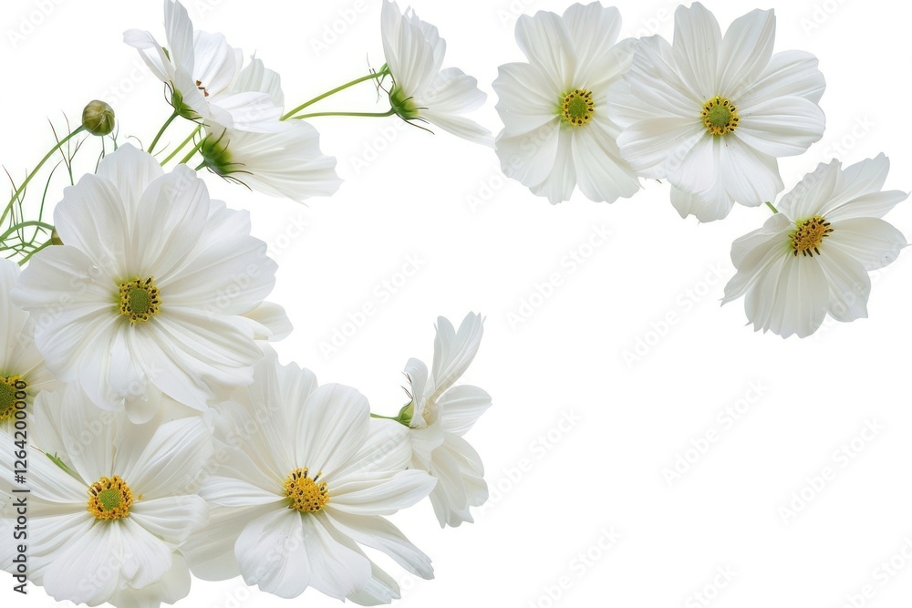 Fototapeta premium Elegant white cosmos flowers arrangement