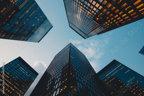 Wallpaper Mural Minimalist Business Buildings in Contemporary Urban Environment Torontodigital.ca