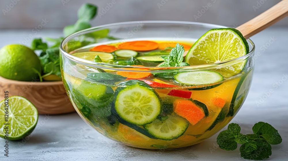 Refreshing Citrus Infusion A Vibrant Bowl of Lime Cucumber and Carrot in a Bright Setting Refreshing Citrus Infusion A Vibrant Bowl of Lime Cucumber and Carrot in a Bright Setting