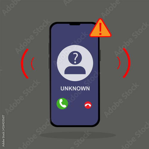 Phone scam alert with floating notification vector editable
