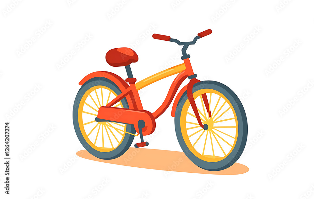 Fototapeta premium Red vintage bicycle isolated on a white background