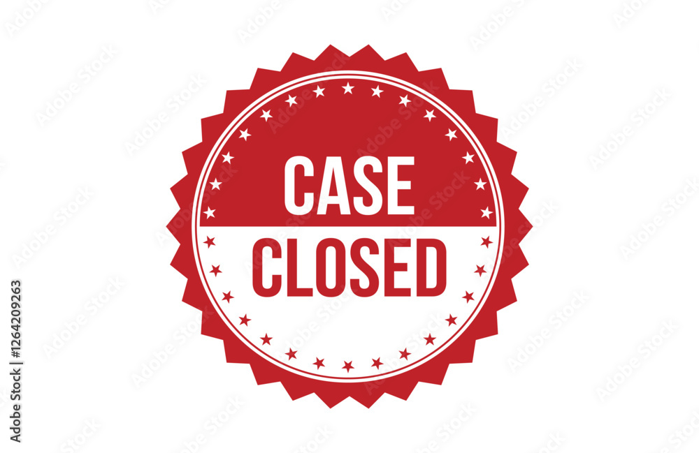 Case Closed red ribbon label banner. Case Closed red ribbon label banner.