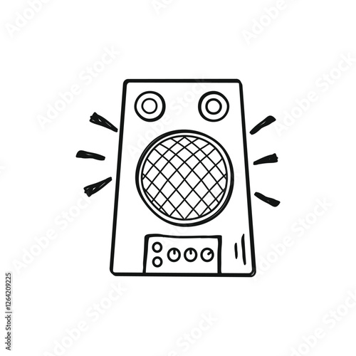 Music Speaker Sound System Outline Illustration