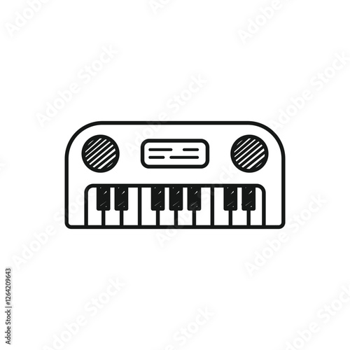 Simple Piano Music Instrument Outline Design