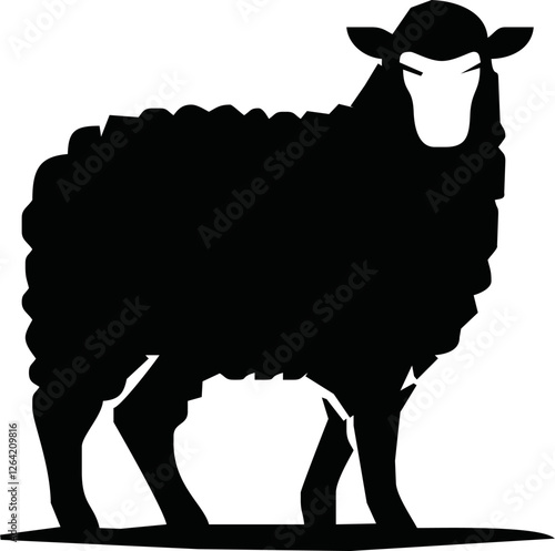 sheep silhouette isolated vector illustration